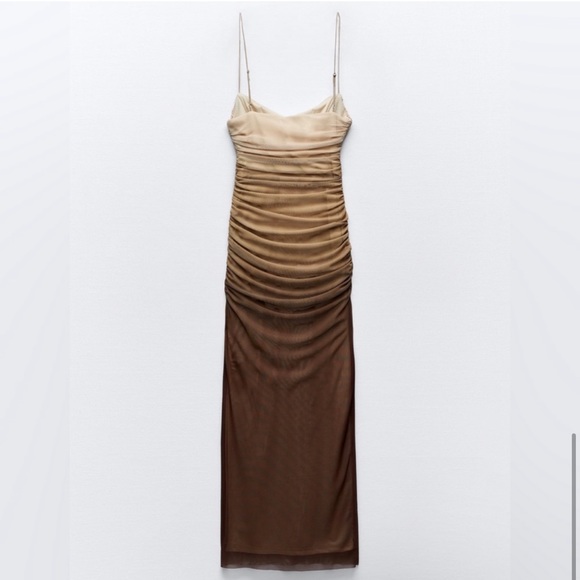 ZARA PRINT DRESS WITH TULLE - Picture 8 of 10